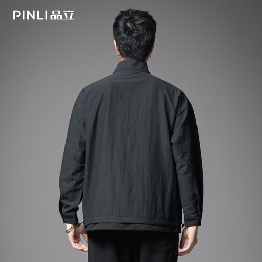 PINLI品立2025秋季新款半拉链立领卫衣美式潮牌宽松休闲男士上衣B253109103 商品图2