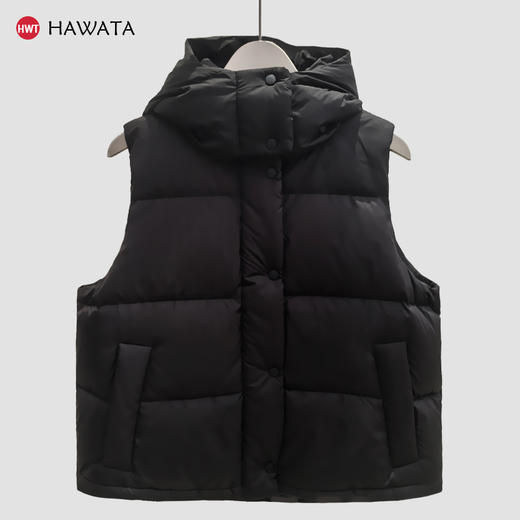 哈瓦塔冬季马甲休闲连帽运动短款羽绒外套H340182 商品图1