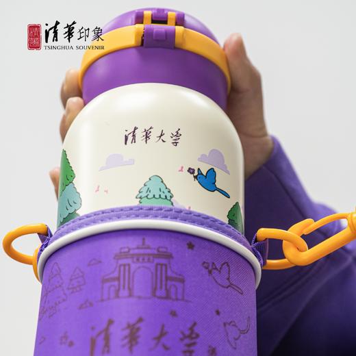 清华文创插画款双饮保温杯 商品图2