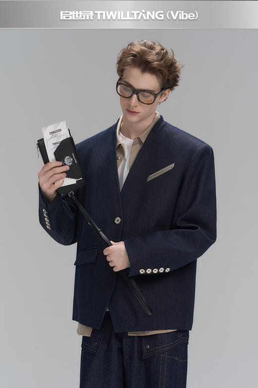 启世录TIWILLTANG“凌络锯戈”无领短款西装 商品图5