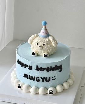 【优品系列】---【蓝色可爱小狗】送儿童、男孩、男友生日蛋糕