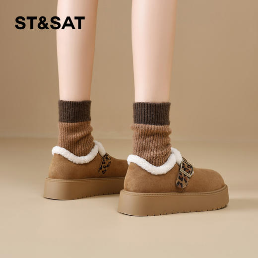 星期六加绒时髦豹纹扣带百搭保暖勃肯SSD411DT5N 商品图3