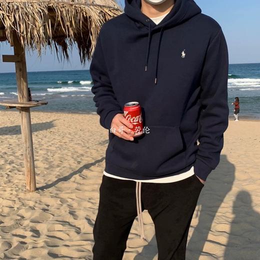拉夫劳伦经典马球LOGO图案刺绣连帽加绒加厚卫衣 商品图2