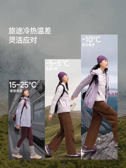 蕉下女气绒冲锋衣LS101防风防水外套户外三合一进藏徒步登山服 商品图1