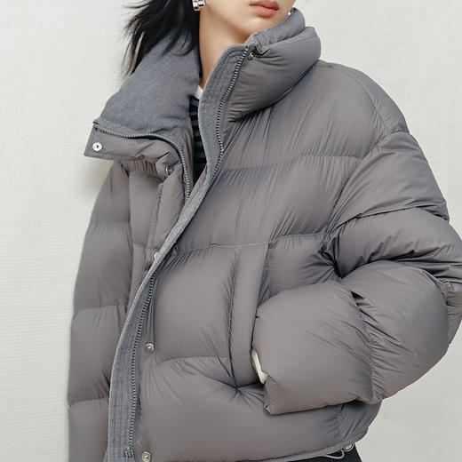 NEELLY纳俪商场同款冬新款云朵龟背简约短款羽绒服女舒适宽松外套N25103L01070 商品图2