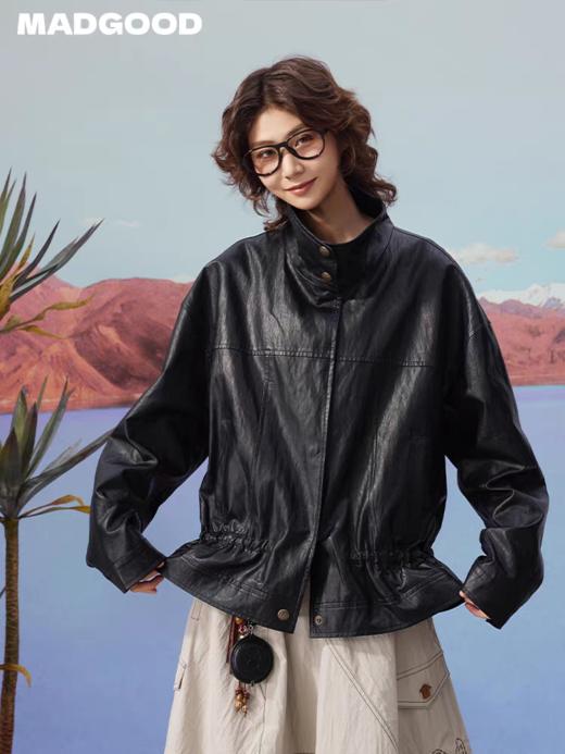 马得工地/MDGDWT13050/弧形分割皮衣夹克 商品图1