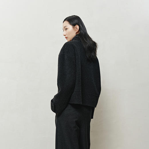 NEELLY纳俪商场同款冬季新款时尚围巾领短款双面呢大衣女百搭外套N25103N01067 商品图1