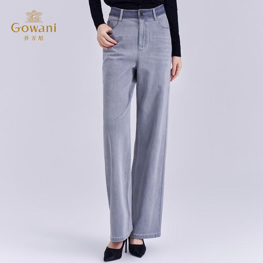 乔万尼冬2025新品复古水洗撞色显瘦直筒牛仔裤EZ3F171 商品图2