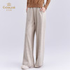 乔万尼2025冬新品宽松舒适亲肤分割拼接设计松紧腰直筒裤ED4F722 商品缩略图2