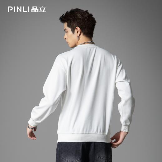 PINLI品立春季新款蝴蝶烫钻圆领卫衣美式潮牌宽松长袖男上衣BG251109002 商品图3
