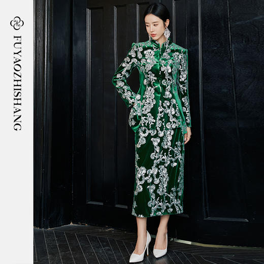 【定制款】中国风重工钉珠亮片西装轻奢丝绒唐装 【不支持退换】 商品图2