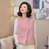 西子/云绒异色羊毛呢双面穿斜襟紫杏色马甲/MJTJ377 商品缩略图5
