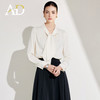 AD衬衫2025新款光泽感面料飘带装饰白上衣女设计感微宽松休闲衬衣 商品缩略图2