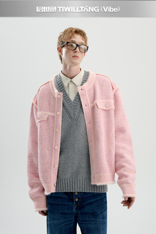 启世录TIWILLTANG“ 昼梦描边”桂花针撞色小香风夹克 商品图5