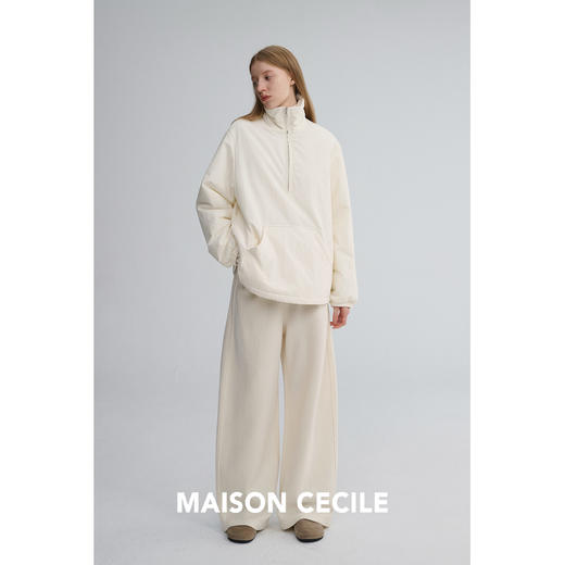MAISON CECILE 两色|宽松保暖套头立领两穿半开襟大口袋卫衣棉服 商品图2