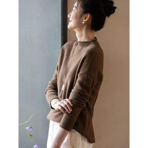 牧衣游原创 牦牛绒毛织混纺套头衫柔软亲肤百搭打底保暖毛衣 织界 商品图2