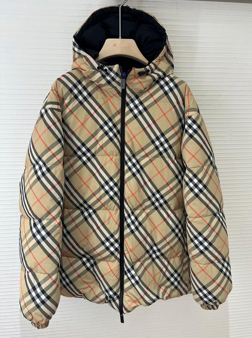 男款格纹连帽羽绒外套zh007 商品图0