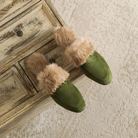 【预售5天】复古金属毛毛拖鞋，懒人穆勒鞋包头乐福鞋KMQ&3215