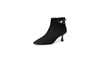 千百度细高跟羊皮靴女保暖通勤时装靴踝靴短靴子A25575522 商品缩略图3