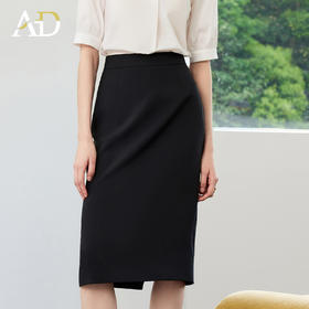 AD黑色半身裙女2025夏季新款高腰显瘦职业中长裙女气质法式a字裙