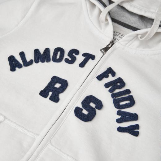 ROMI STUDIO“美式复古”贴布绣毛巾面做旧洗水连帽卫衣RWCAST6312 商品图3