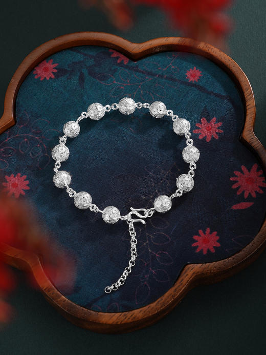 子佩集S990银【绣球花】手链【ZYZSL】花丝2510 商品图9