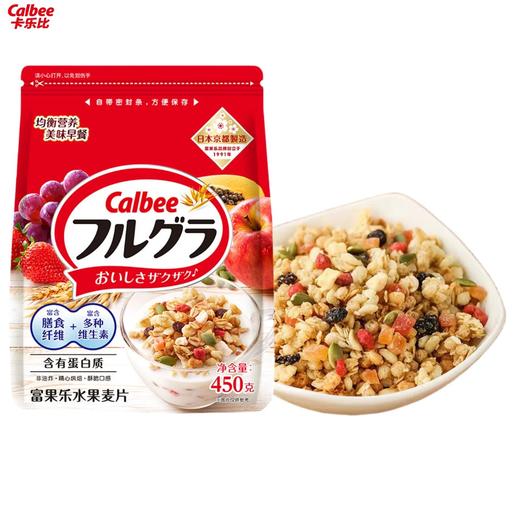 日本进口Calbel卡乐比北海道水果麦片450g 商品图0