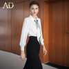 AD新款女装2025秋季设计感小众洋气飘带长袖雪纺衬衫上衣翻领百搭 商品缩略图2