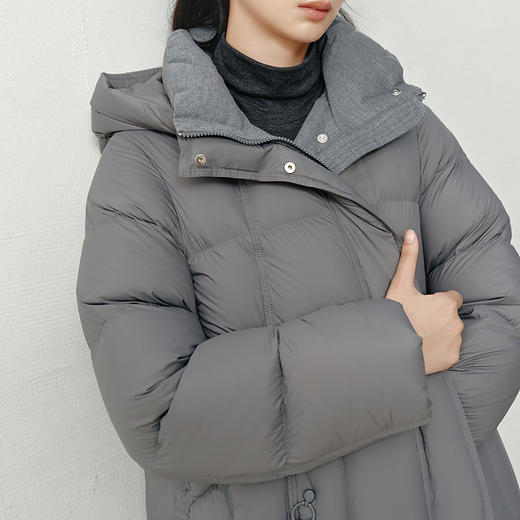 NEELLY纳俪商场同款冬新款宽松休闲长款羽绒服女90白鸭绒保暖外套N25103L01071 商品图2