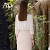 AD高级感小洋装两件套秋季女装垂坠感上衣时尚白色衬衫中袖工作装 商品缩略图3