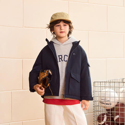 【无氟防泼水】马克珍妮男童轻户外夹棉工装夹克秋冬新款551237 商品图2