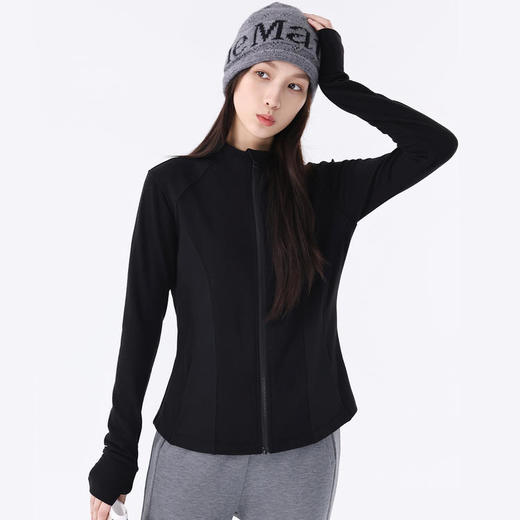 Makebalancy/慕柏郦长袖立领女上衣修身瑜伽保暖外套春秋休闲1996 商品图5