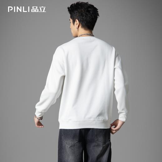 PINLI品立2025秋季新款男宽松圆领卫衣美式潮牌小熊烫钻长袖上衣BG251109003 商品图3