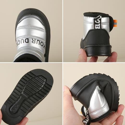 YOUR .DUCK小黄鸭儿童雪地靴男童棉靴新款冬季加绒加厚女童棉鞋小孩宝宝保暖鞋22-36 商品图5