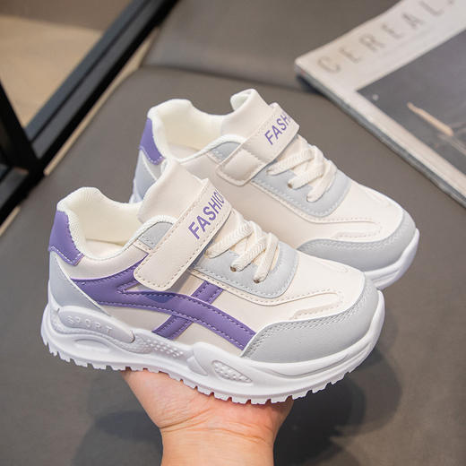 【细腻有质感，时尚百搭！】儿童鞋皮面春季 2025新款 男童童鞋运动鞋 防滑软底女孩老爹鞋中大童。hb 商品图4