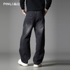 PINLI品立春季新款美式洗水破洞牛仔裤男士宽松直筒休闲长裤GD253116137 商品缩略图2