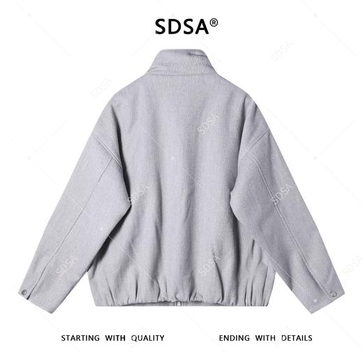 SDSA男士秋冬新款痞帅男装时尚简约撞色拉链立领毛呢夹克外套百搭 商品图4