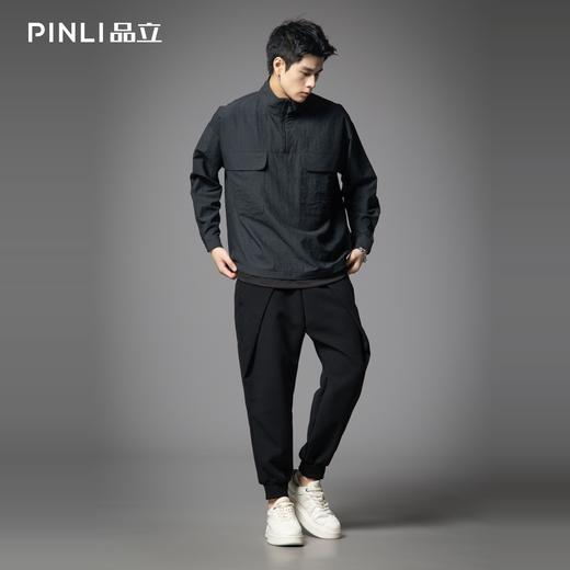 PINLI品立2025秋季新款半拉链立领卫衣美式潮牌宽松休闲男士上衣B253109103 商品图1