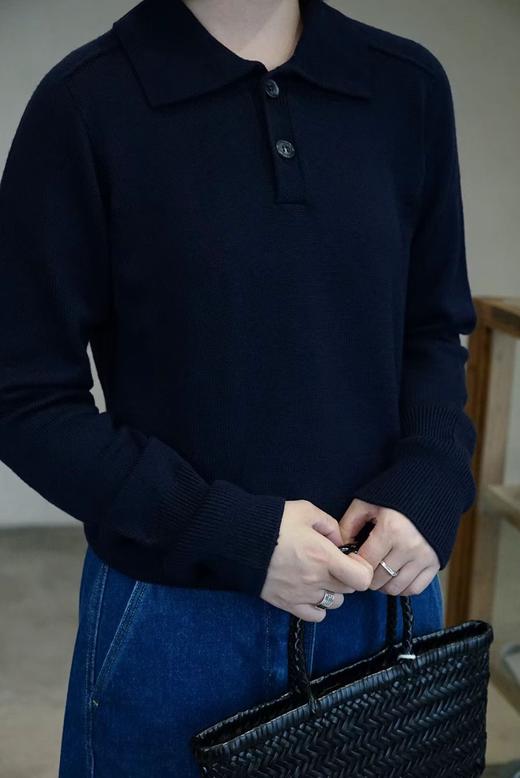 Studio Nicholson 超细美利奴羊毛针织Polo衫 商品图0