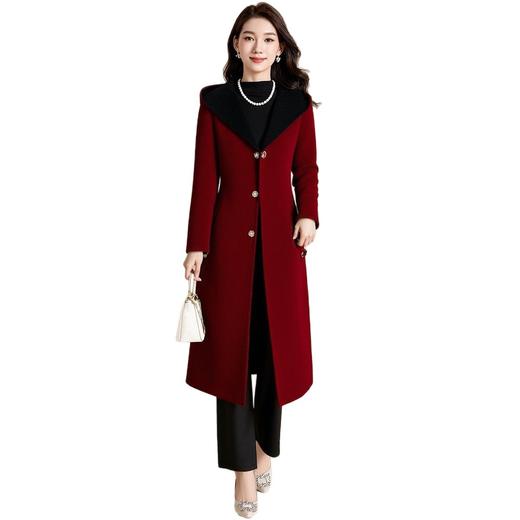 QYM 85112-Y西装领双面穿大衣显瘦毛呢外套 商品图4