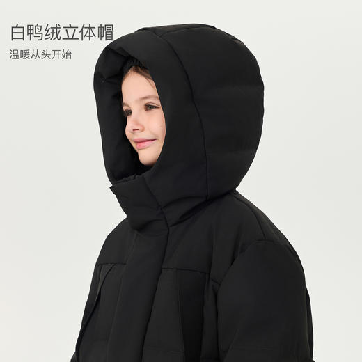 【无氟防泼水】马克珍妮男女童防风防寒加厚长款羽绒服2025年冬装新款551631 商品图3