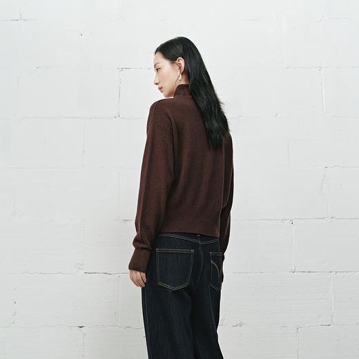 NEELLY纳俪商场同款冬季新款高领休闲羊毛针织衫女简约百搭毛衣N25103A01179 商品图1