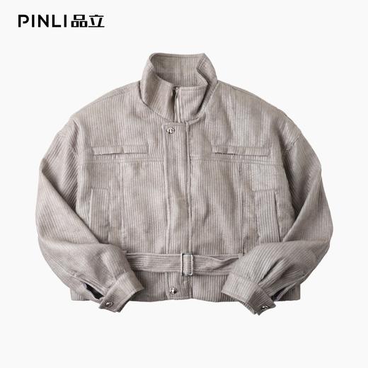 PINLI品立2025秋季新款男士宽松短款翻领梭织茄克机车型男外套潮GD253104156 商品图6