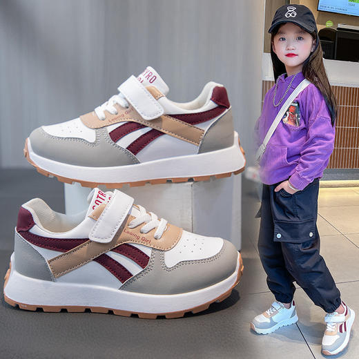 【细腻有质感，时尚百搭！】儿童鞋皮面春季 2025新款 男童童鞋运动鞋 防滑软底女孩老爹鞋中大童。hb 商品图3
