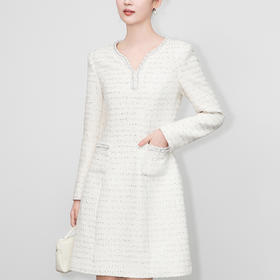 「高货wl」全新升级【铂金会员358/天猫479/差价121】(02133)洛诗琳轻奢小香风连衣裙2025秋冬气质重工粗花呢显瘦A字裙