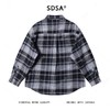888SDSA男士秋冬新款痞帅男装潮牌简约撞色格纹格子翻领长袖衬衫百搭 商品缩略图5