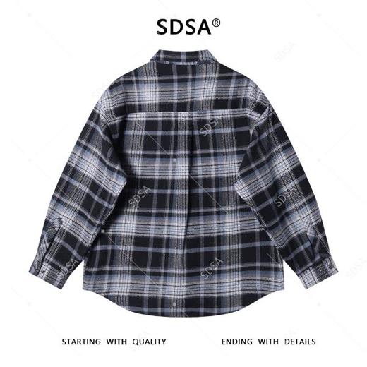 888SDSA男士秋冬新款痞帅男装潮牌简约撞色格纹格子翻领长袖衬衫百搭 商品图5