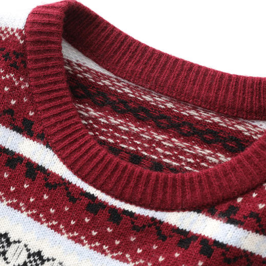 「高货wl」全新升级【铂金会员220/天猫289/差价69】(01706)洛诗琳立体提花羊毛上衣2025秋冬复古拼色宽松针织上衣 商品图3