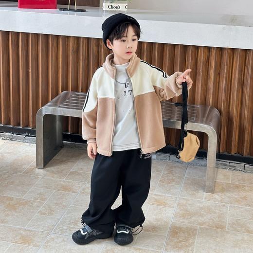 【YW】无忧购（拍大一码）儿童亲子加绒奥利绒外套撞色高领上衣（截单后3-5天发货) 商品图7