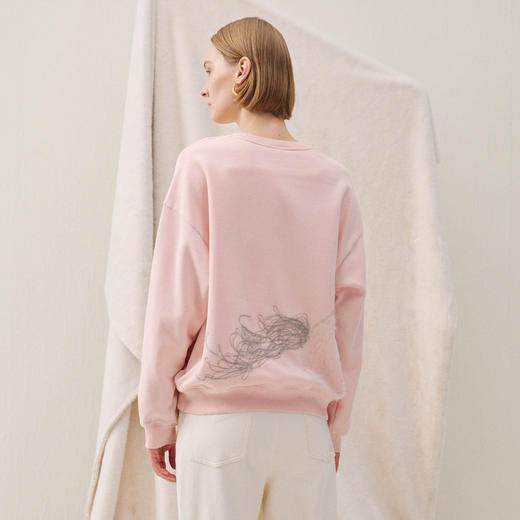 谜底卫衣长袖2025冬季新品抓毛卫衣小马绣花柔软亲肤女254MV1483 商品图2